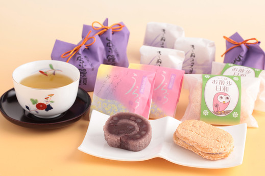 【風呂敷包み】　お茶と和菓子のギフト　茶三昧