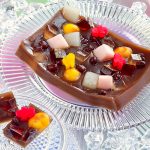 一枚流し あんみつ水羊羹 カットしたところ