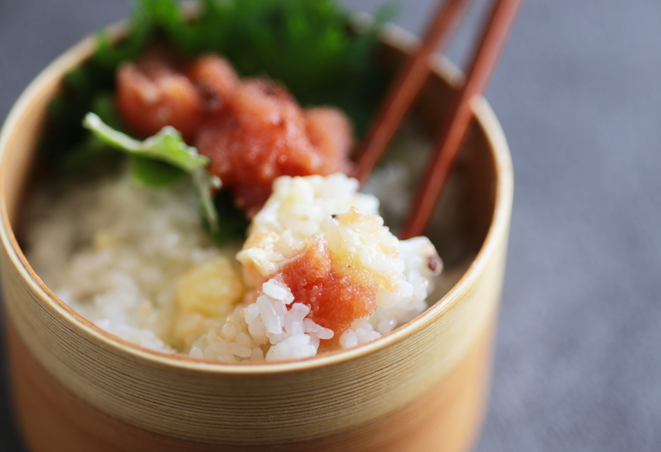 黒胡椒たらこ　Wakiya　どんぶりにのせたところ