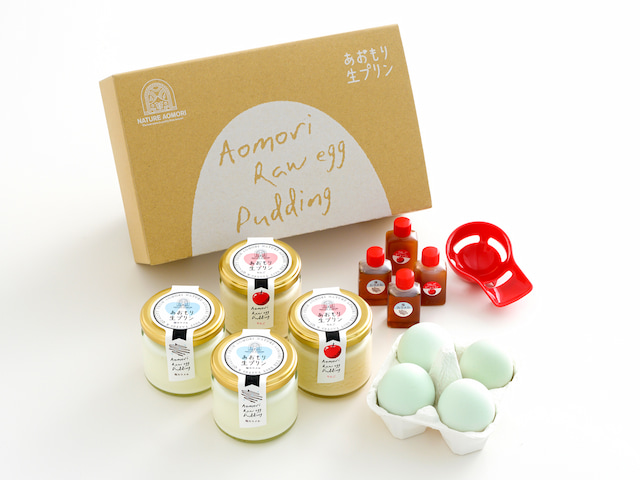 あおもり生プリン(塩カラメル・りんご)各2個セット／NATURE SHOP（ナチュールショップ）